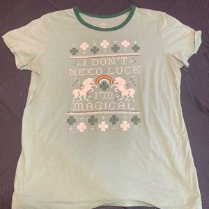 St. Patrick’s day tee shirt. “I don’t need luck, I’m magical”